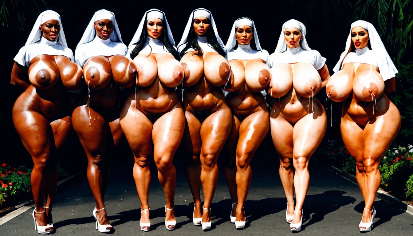 Extremely Wasp Waist, Harem, Front View AI Porn