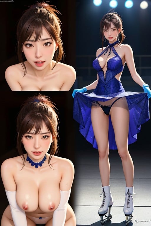No_panties, Black Hair, Solo Focus Asian AI Porn