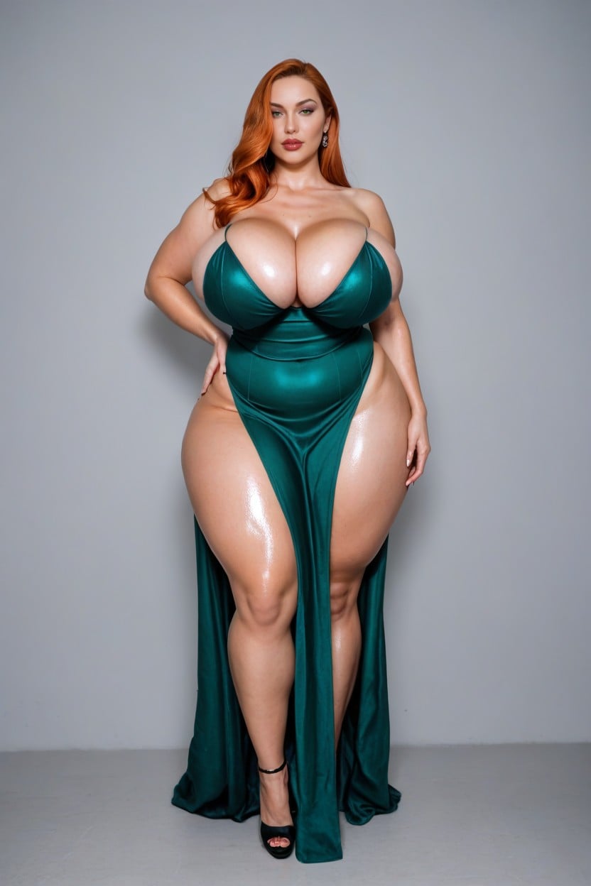 Oiled Skin, Big Hips, Pale Skin AI Porn