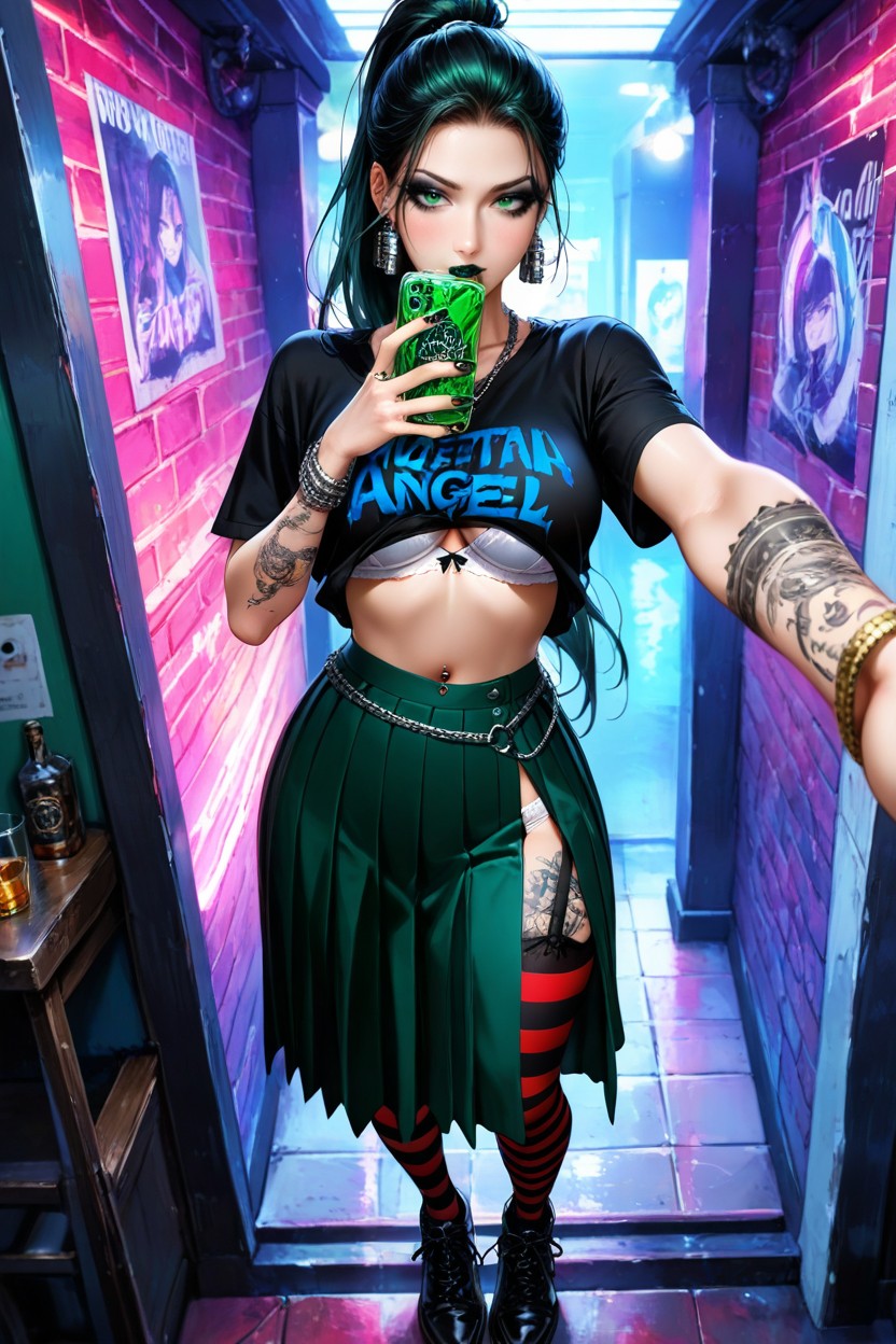 Ponytail, Long Length Black Hair, 1 Person Hentai AI Porn