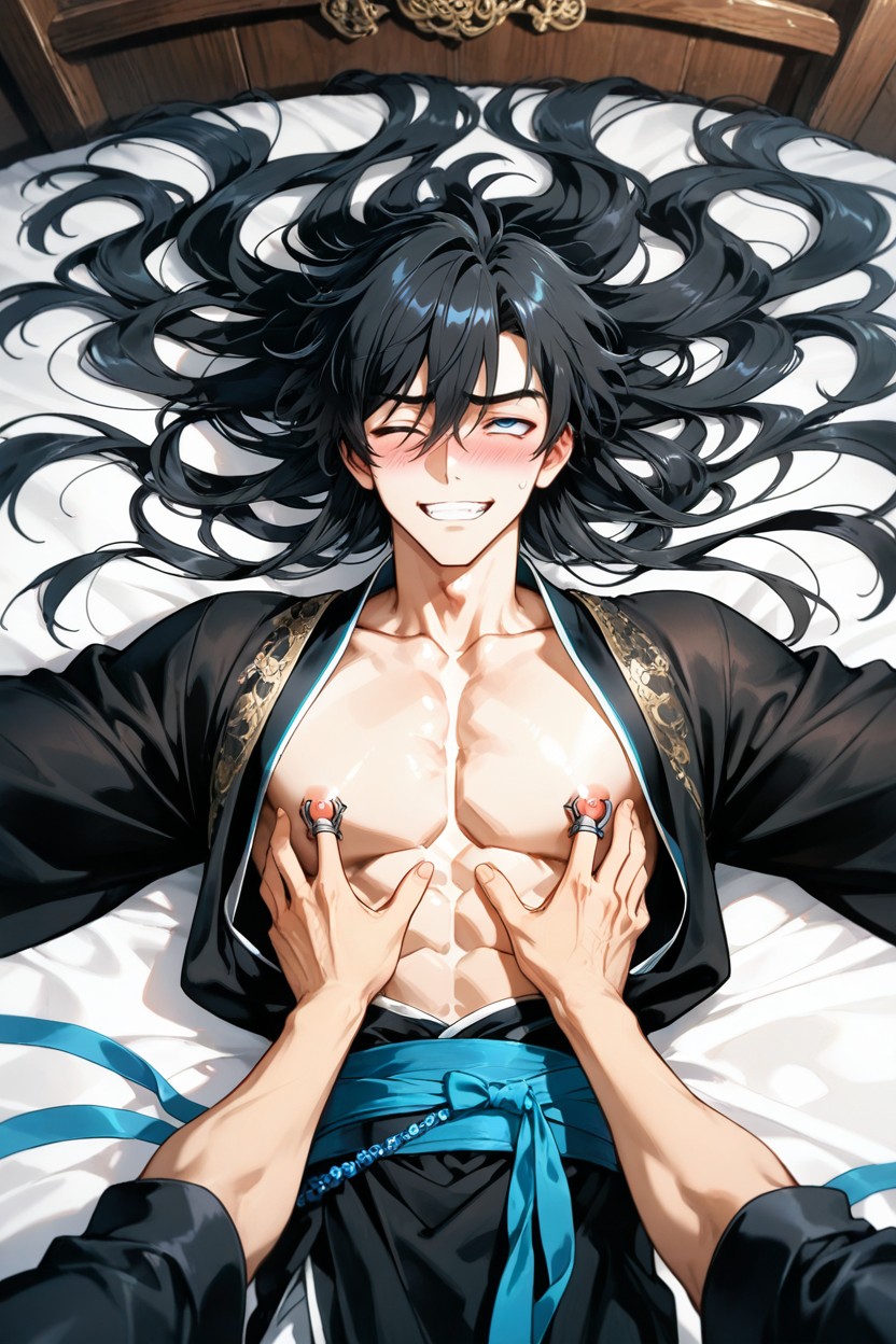 Plants, Anime Like Hair Style, Black Hair AI Gay Porn