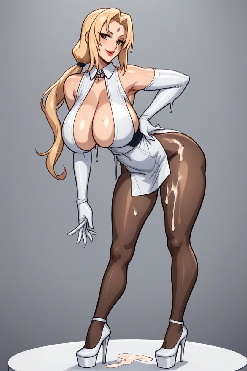 Always Fully Dressed, Goo Cumshot On Clothes, White Bodystocking AI Porn
