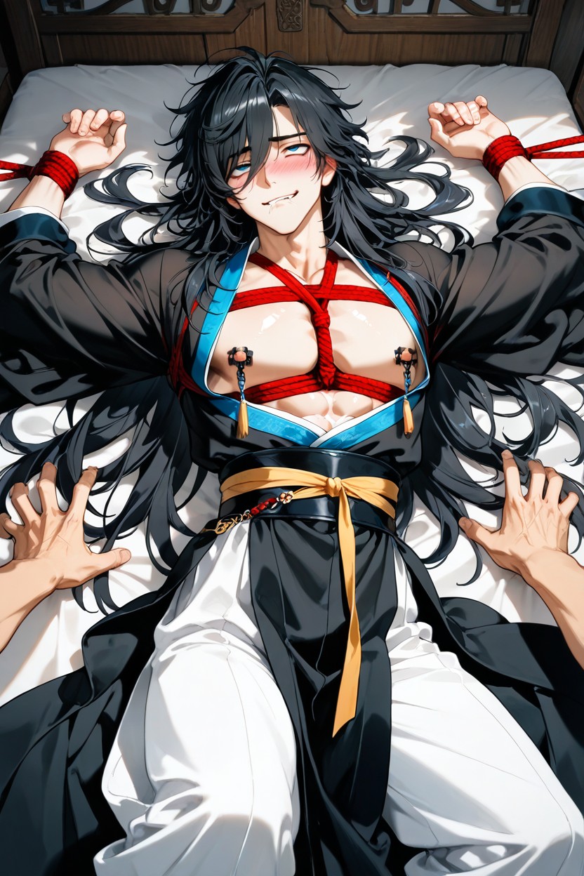 Swordplay Costume, Horny, In Ancient Room AI Gay Porn