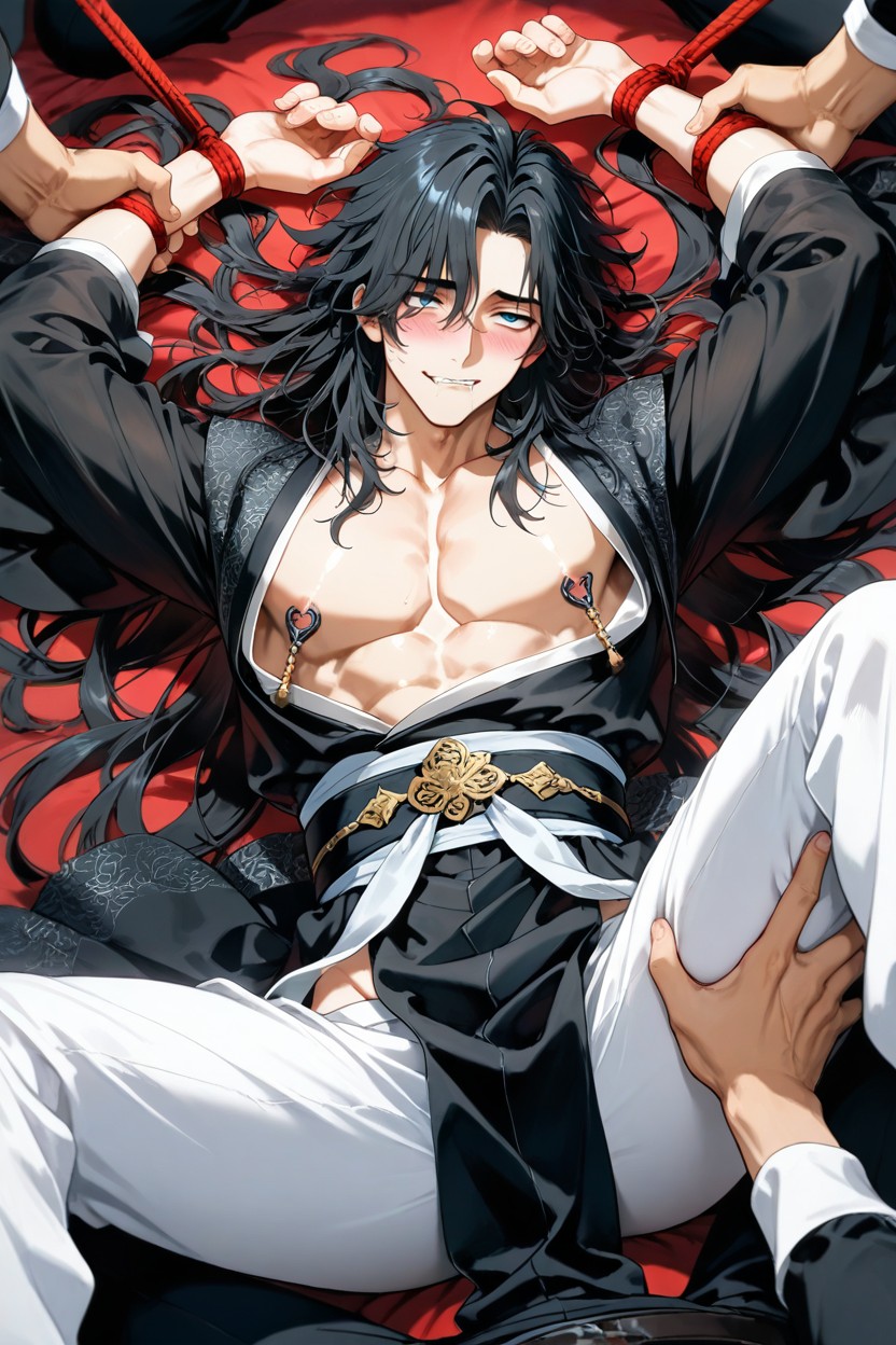 Luxurious Look, Hanfu, Anime Like Hair Style AI Gay Porn