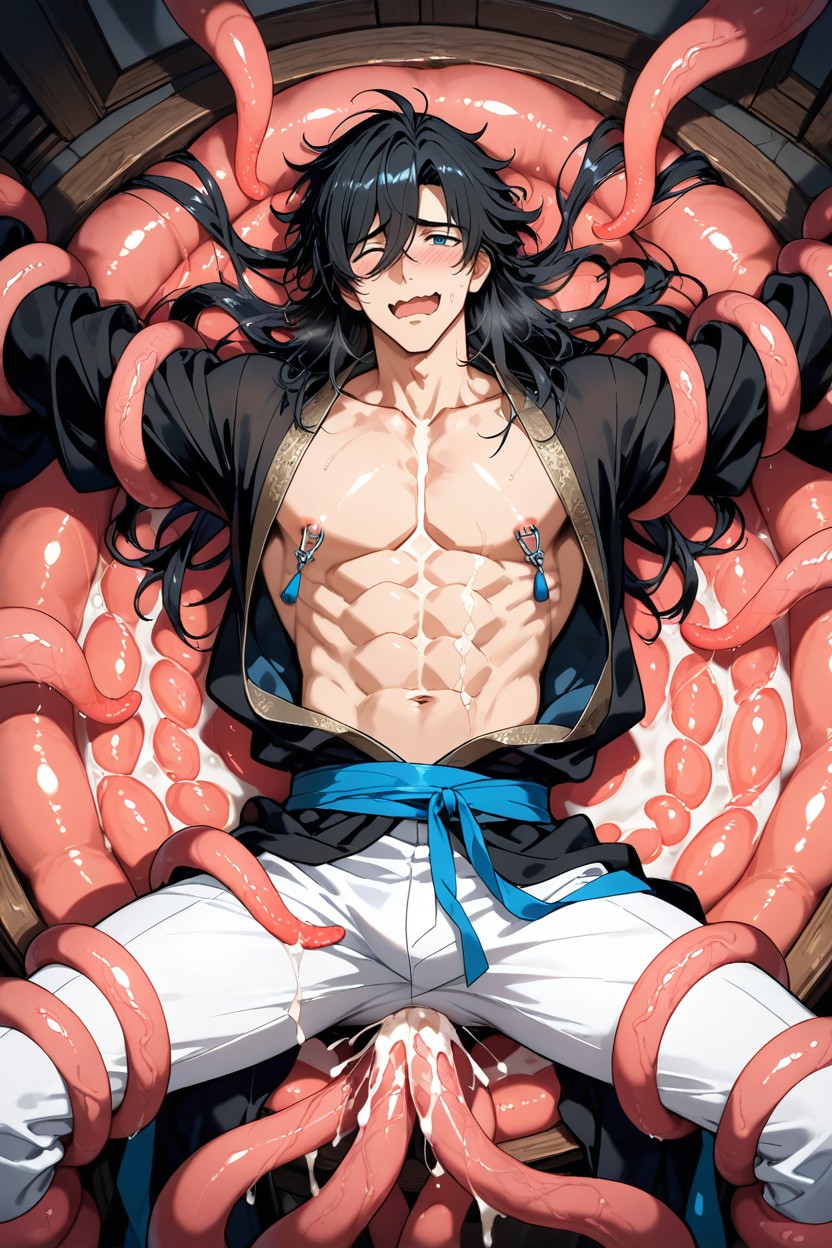 Orgasm, Two People, Black Hair AI Gay Porn