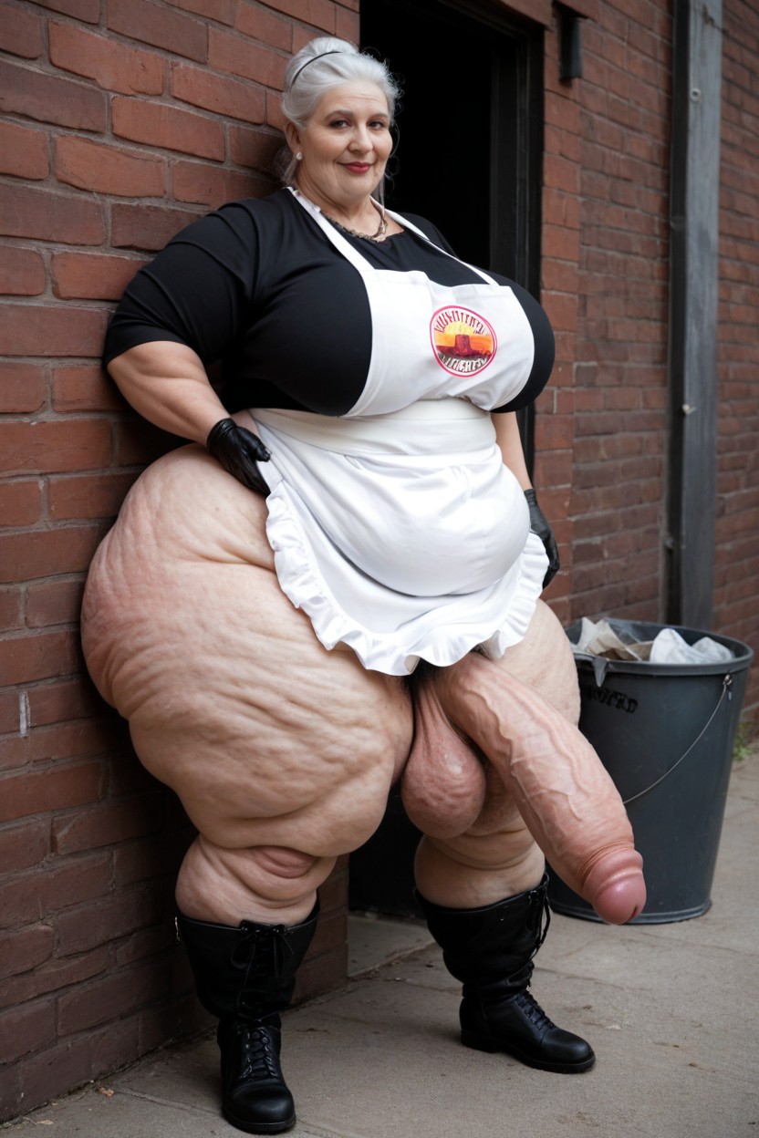 Cellulite Arms, Grinning, Hyper Morbidly Obese Hyper Pubic Hair AI Porn