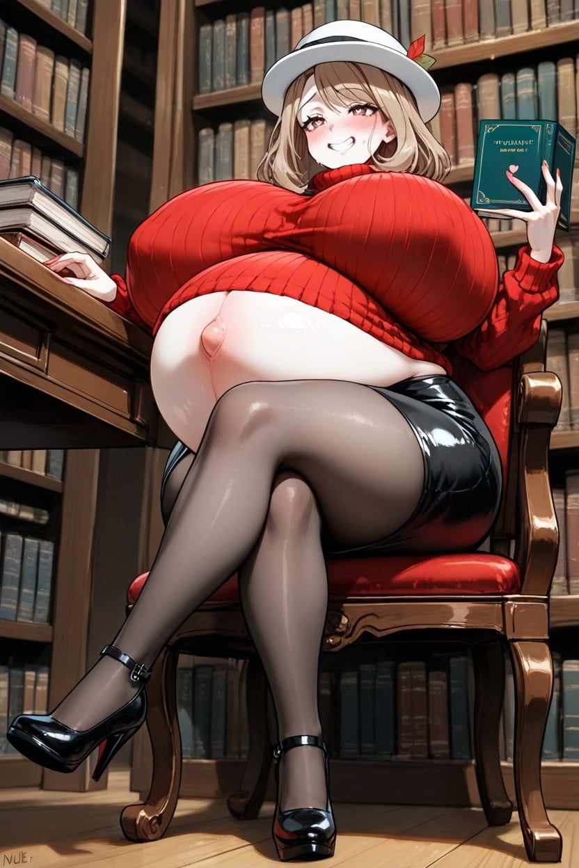 Sitting Cross-legged, Solo, Pregnant AI Porn