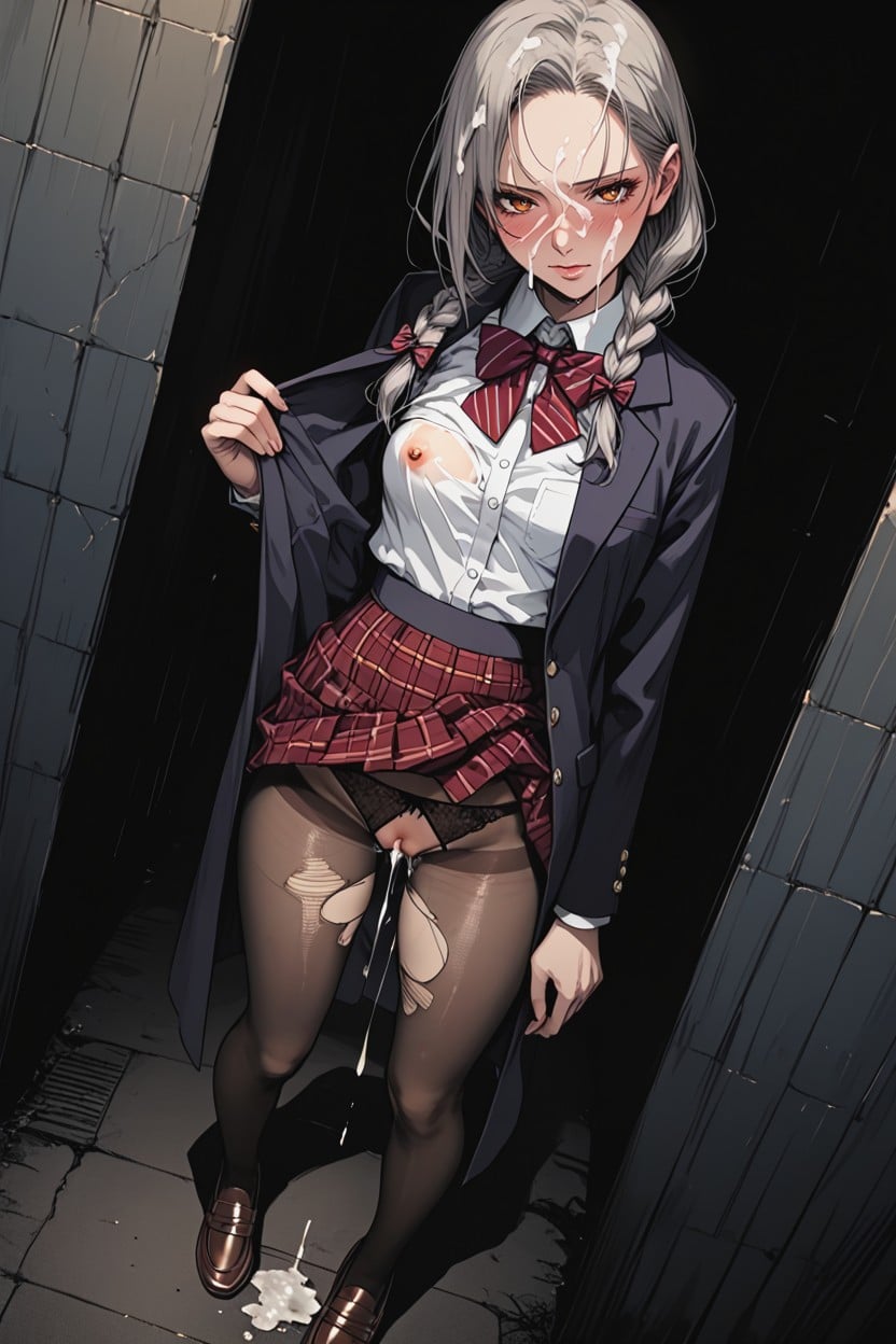 Dimly Lit, Standing, Pussy Hentai AI Porn