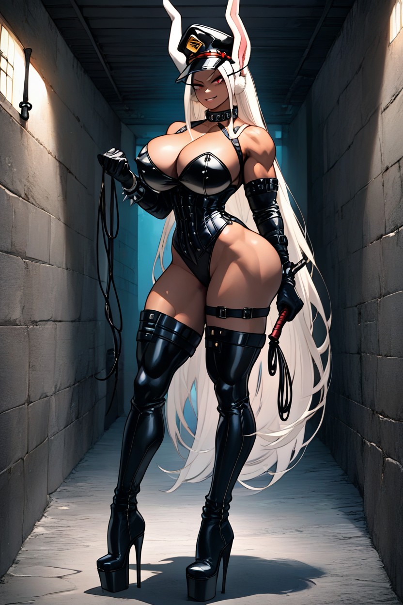 Long Legs, Black Leather Collar, Boots Hentai AI Porn