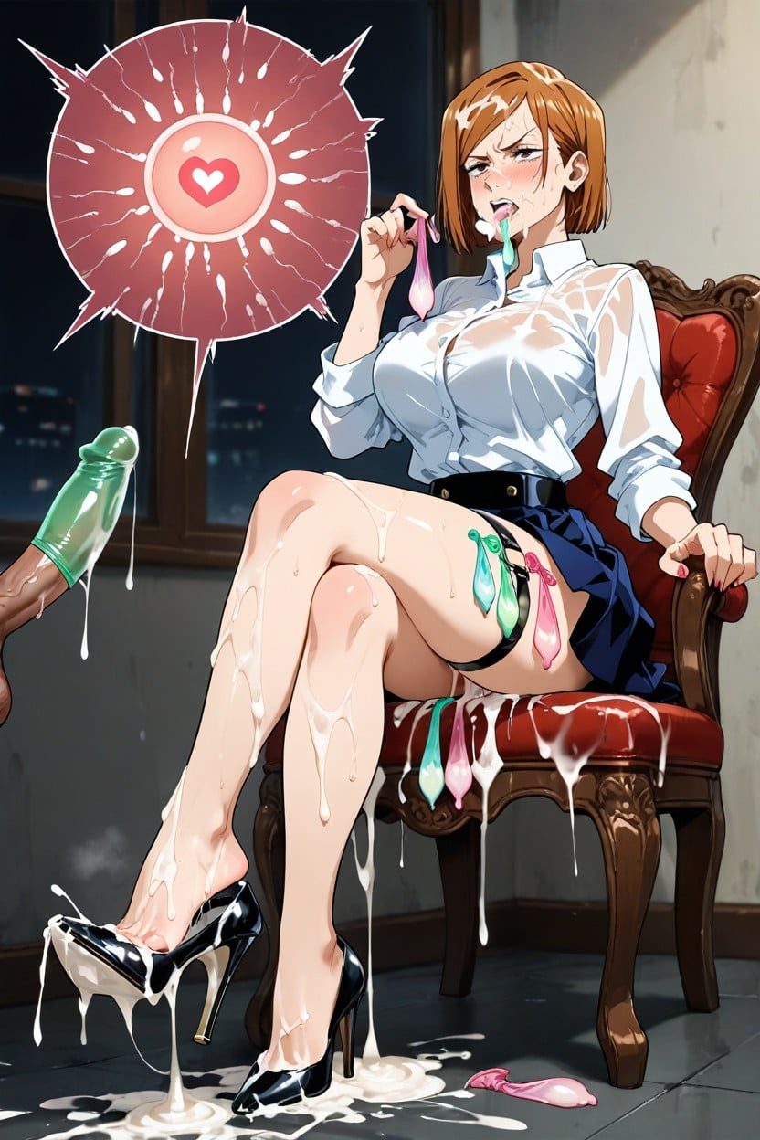 Semen On High Heels, Semen Soaked High Heels, Drinking Semen Hentai AI Porn
