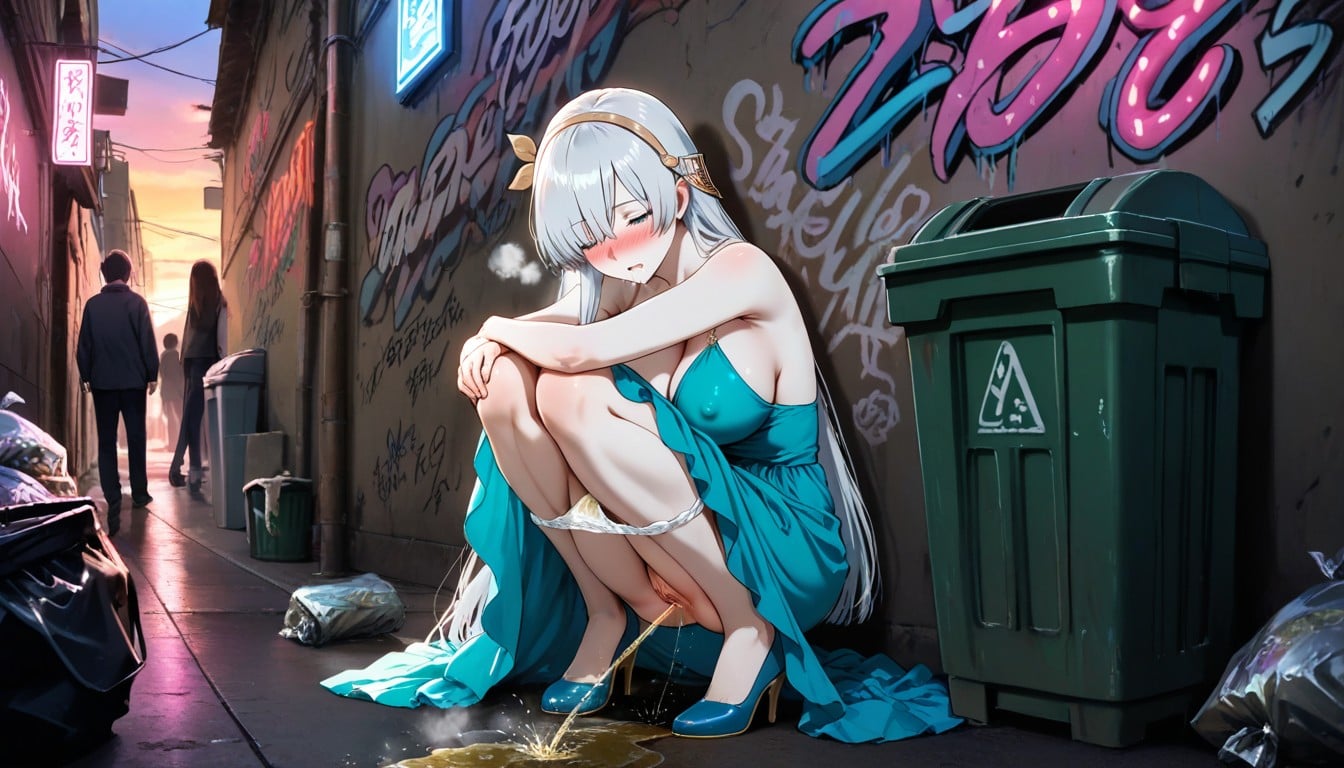 Urine Stain On Panties, Extremely Insufficient Light, Trembling Hentai AI Porn
