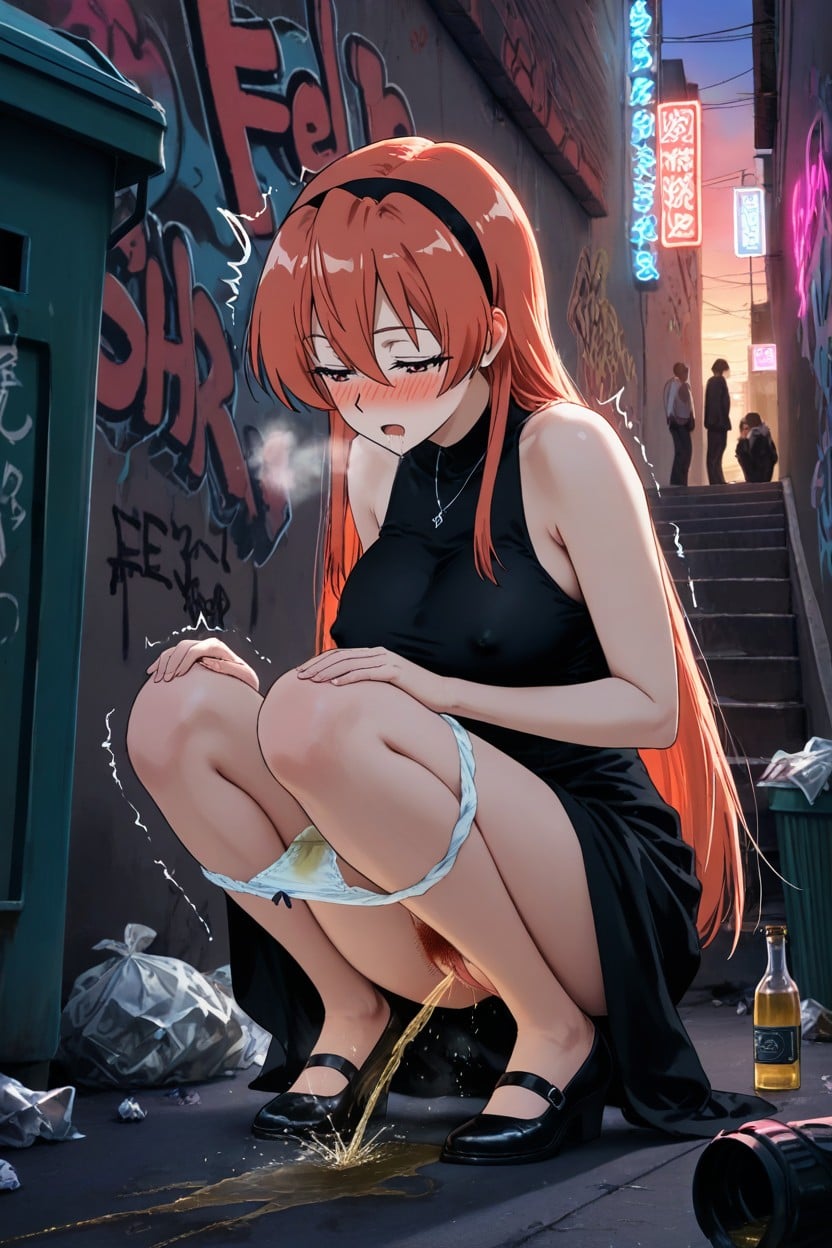 Slightly Layered, Pussy Pee, Squatting Hentai AI Porn