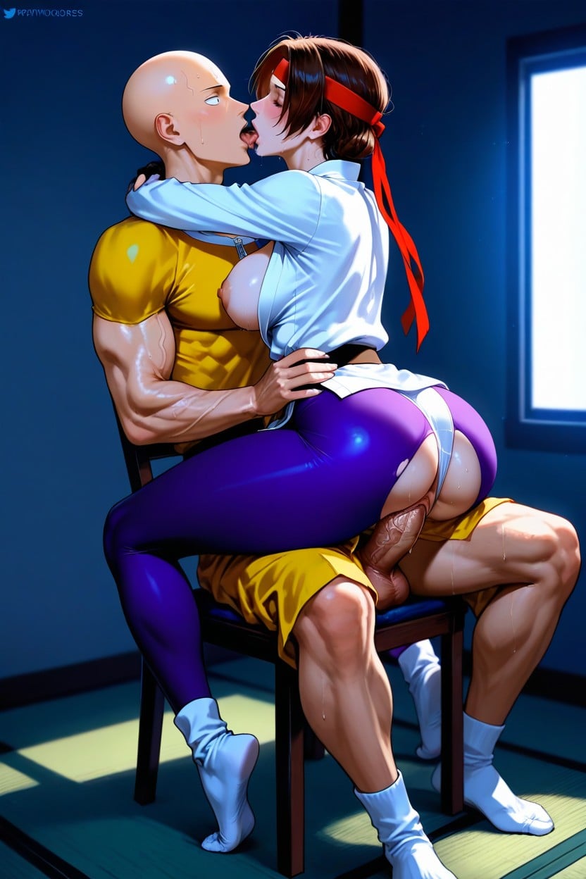 White Karate Uniform, Saitama, Tongue Kissing Hentai AI Porn