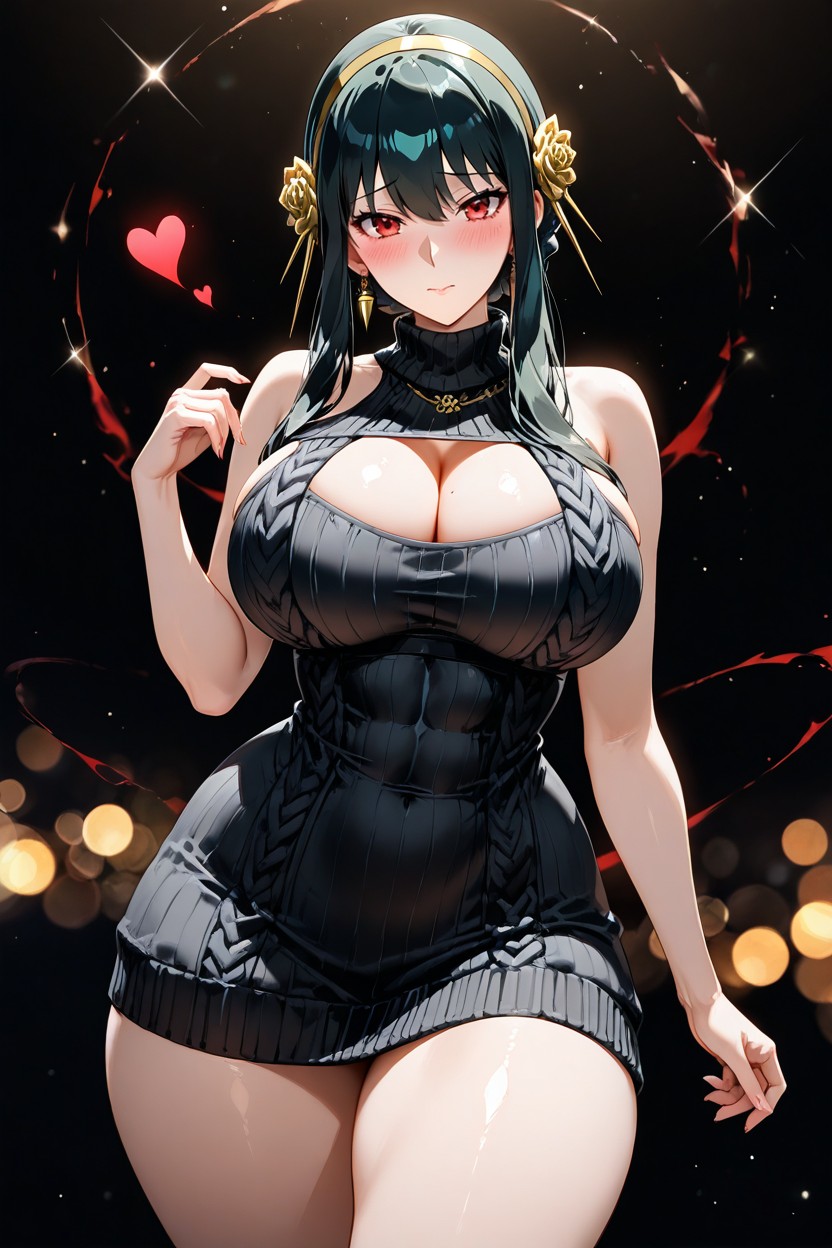 Long Black Hair, Ultra Detailed, Red Eyes Hentai AI Porn
