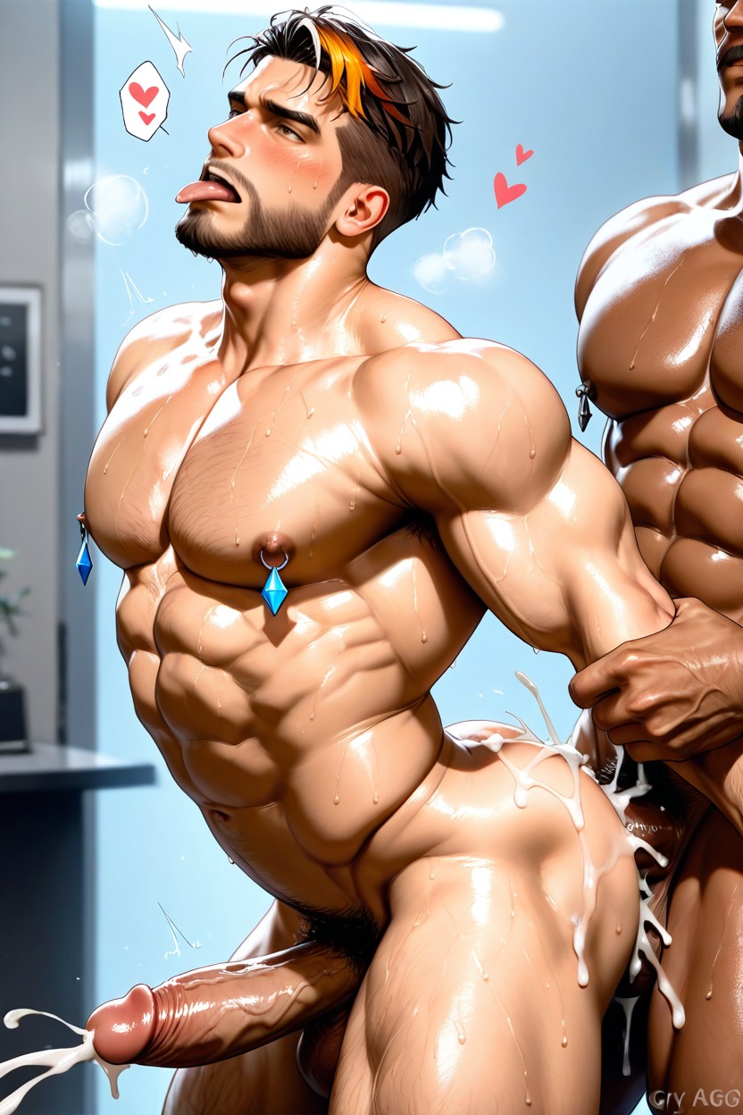 Cum, Tongue, Blush AI Gay Porn