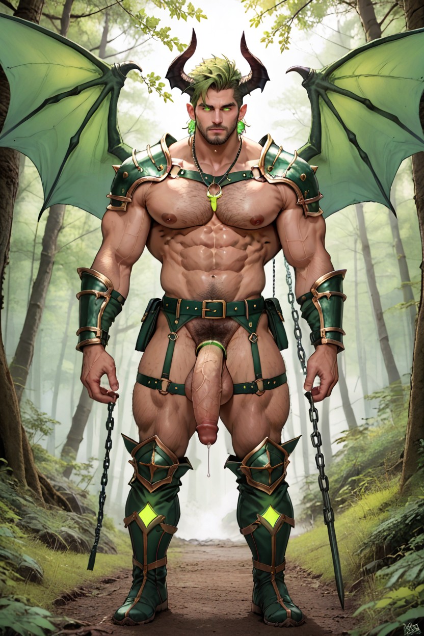 Chains Jockstrap, Armor Doesnt Cover Dick And Balls, Octane Render AI Gay Porn