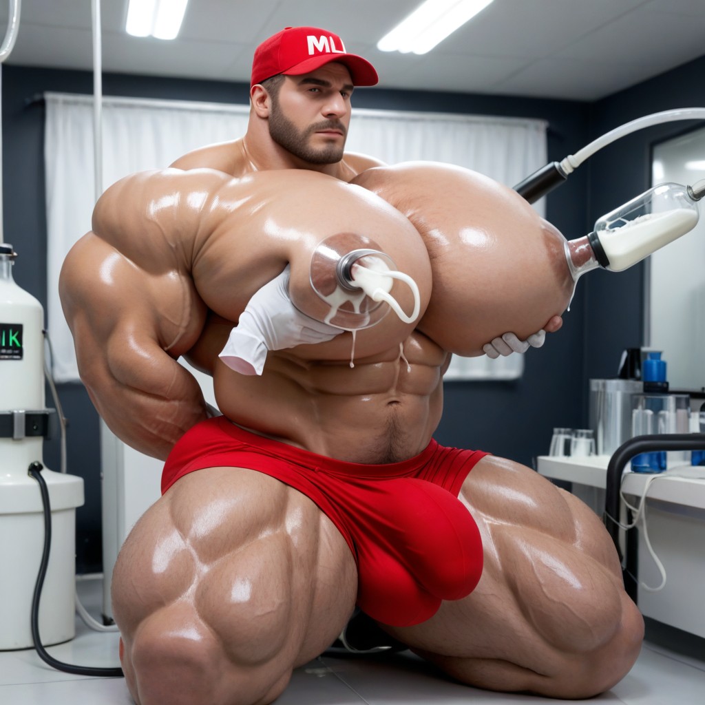 Hands Tied Behind Back, Pec Garbbing, Milking Machine AI Gay Porn