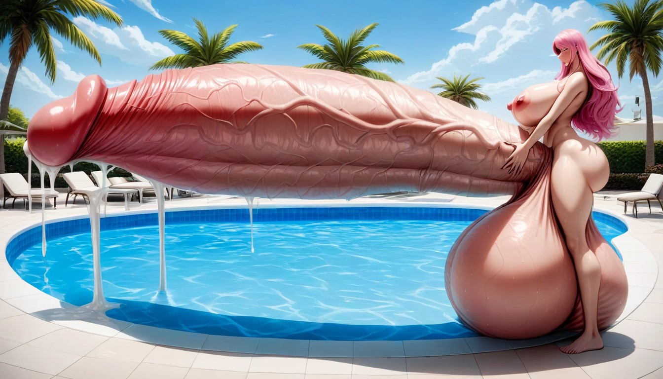 Errected Penis, Hyper Thick Veiny Detailed Colossal Penis, Penis Way Too Big 人妖AI黃片