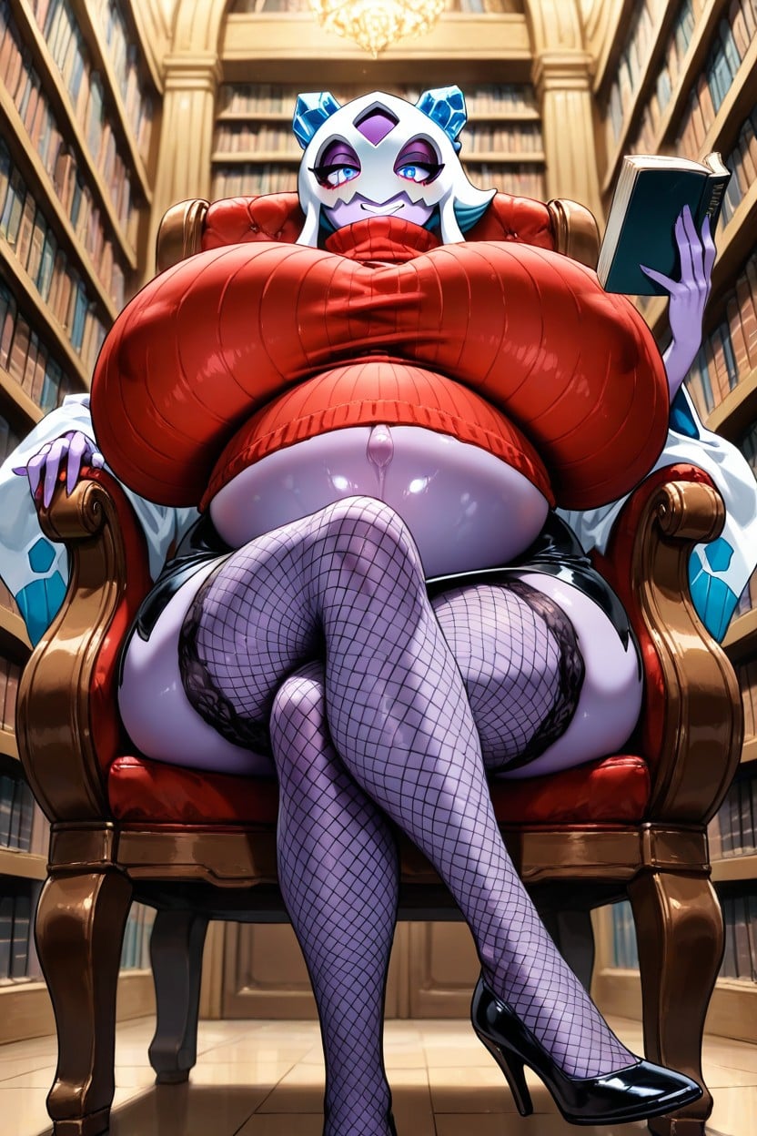 Sitting Cross-legged, Froslass Pokemon, Medium Hips AI Porn