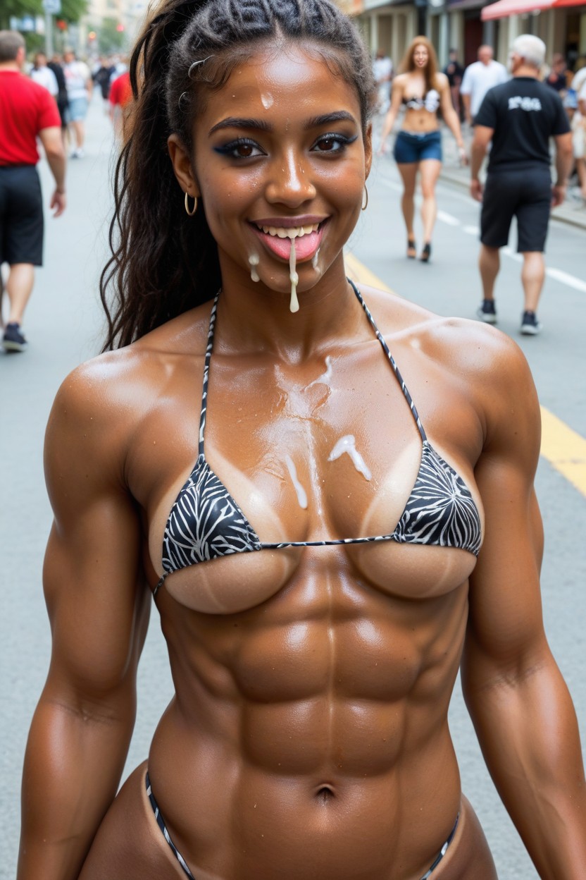 Ponytail, Excessive Cum On Face, Hdr AI Porn