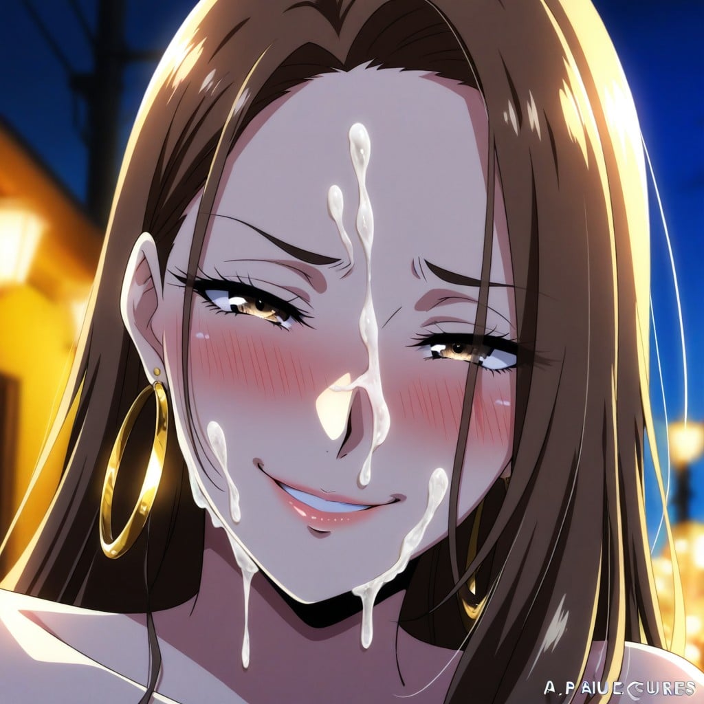Backlit, Eyes Framed By Long Lashes, Shiny Hair With Detailed Highlights AI Porn