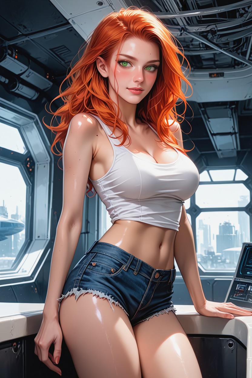 Model, Skinny, Blushing Hentai AI Porn