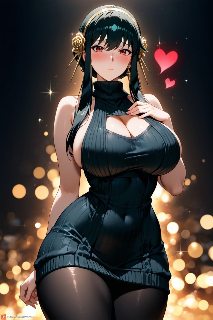 Milf, Flirty Pose, Voluptuous Hentai AI Porn