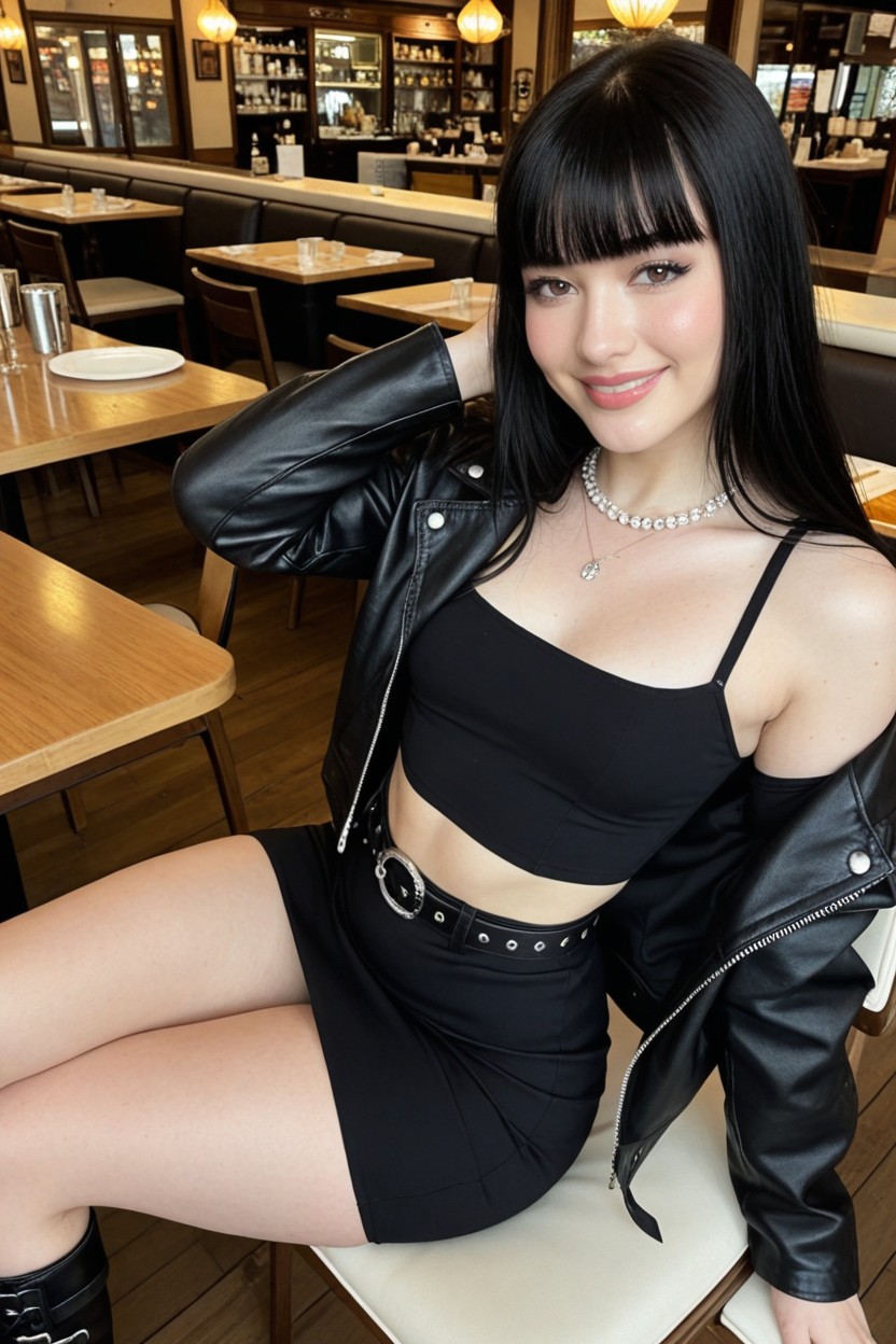 Japanese Idol, Black Hair, Goth AI Porn