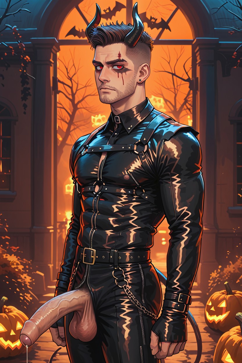 Light Skin, Spooky, Full Body AI Gay Porn