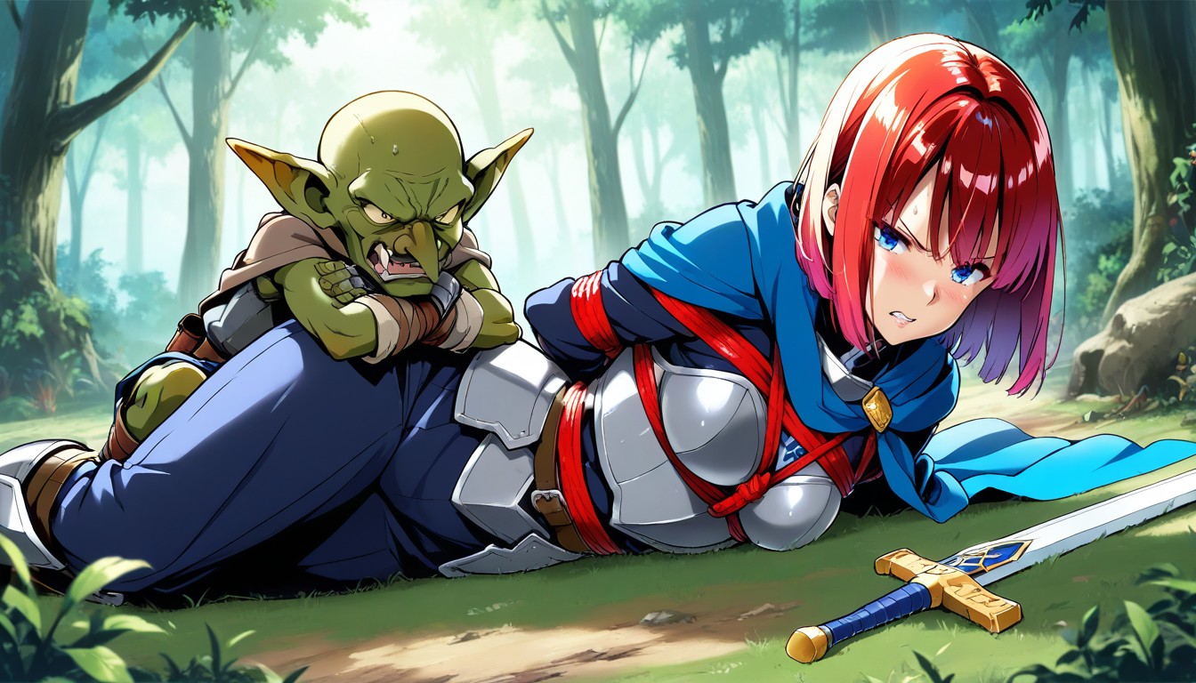 Skinny, Very Red Hair, Grey Armor Hentai AI Porn
