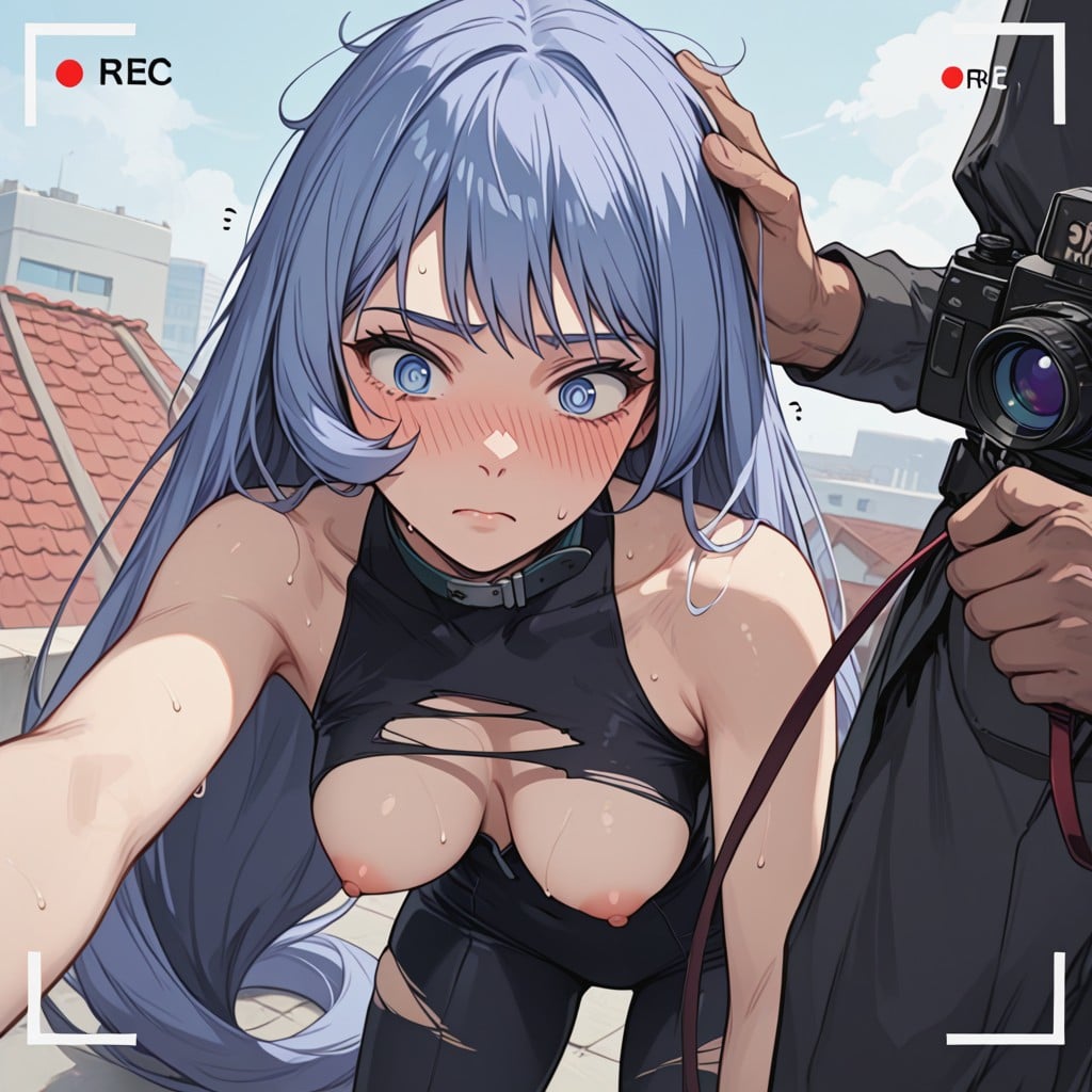 High Resolution, Rooftop, Firm Perky Medium Breasts Hentai AI Porn
