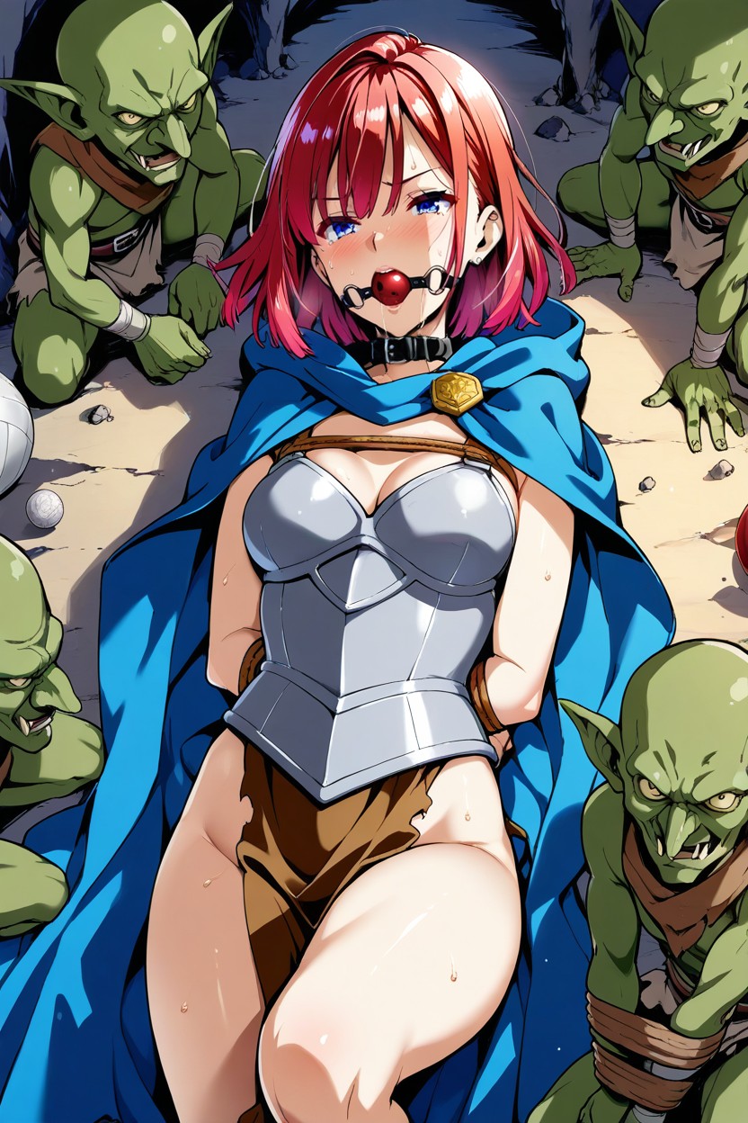 Restrained, Arms Behind Back, Front Of Goblin Hentai AI Porn
