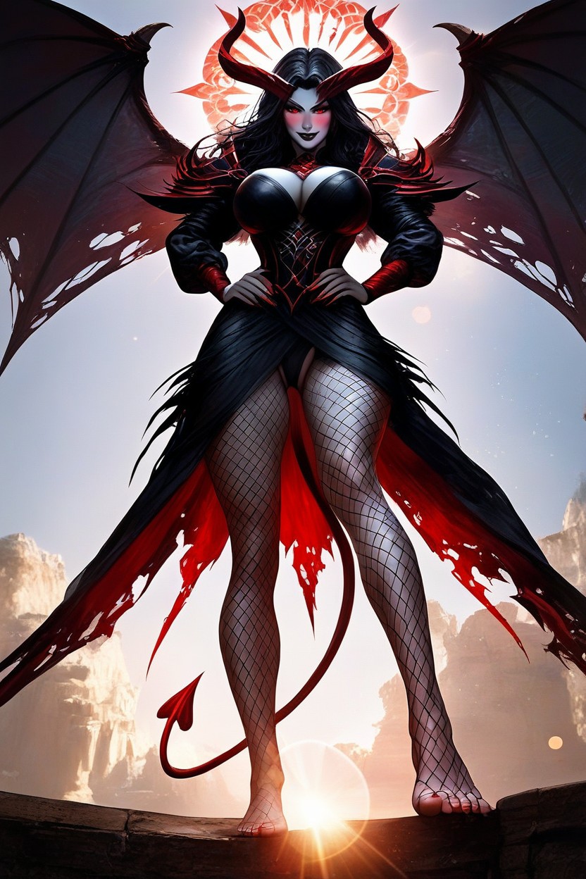 Demon Horns, Cinematic Lighting, Supermodel Body Hentai AI Porn