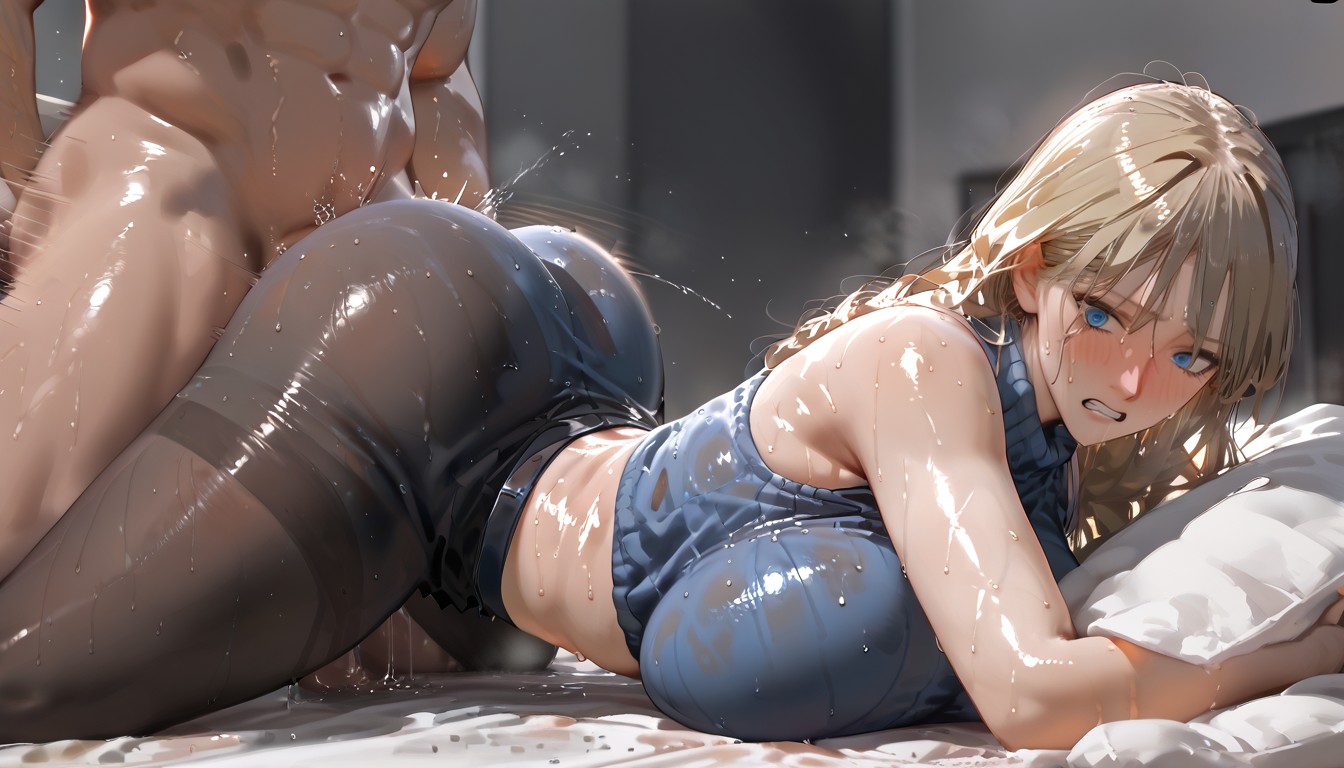 Glistening With Sweat, Clenching Teeth, Full Body Hentai AI Porn