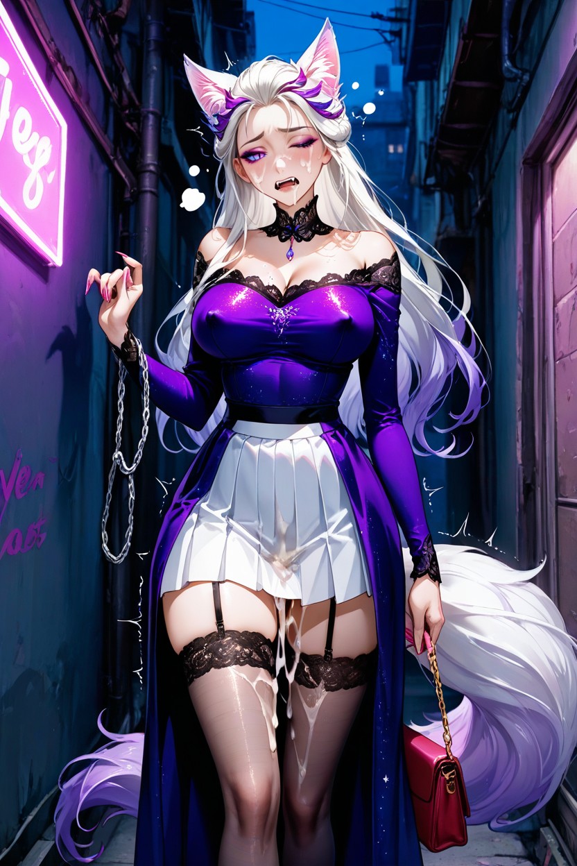 Laurel Forehead, Night, Holding A Handbag Have Chain Hentai AI Porn