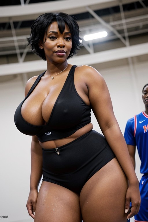 Close Distance View, Makeup, Basketball Player AI Porn