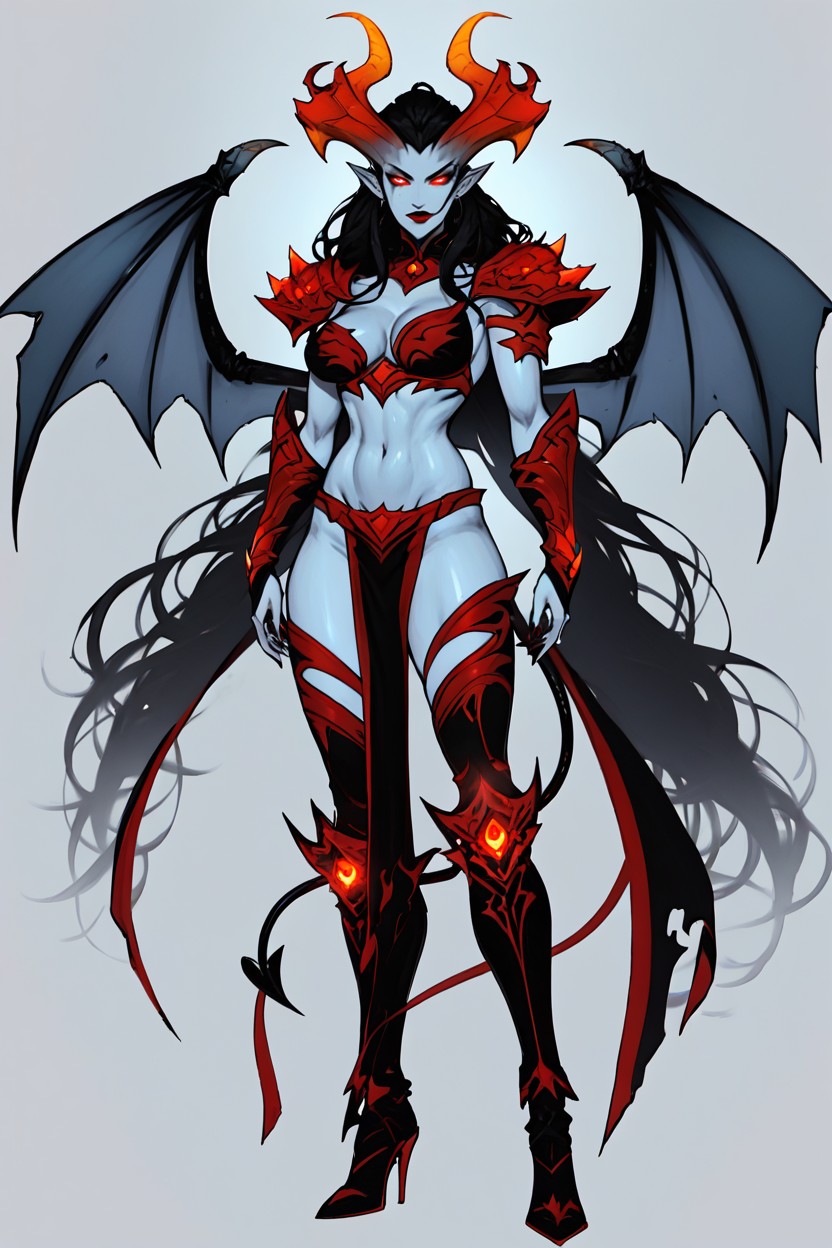 Blue Grey Skin, Queen Of From Dota, Sourire Porno IA Hentai