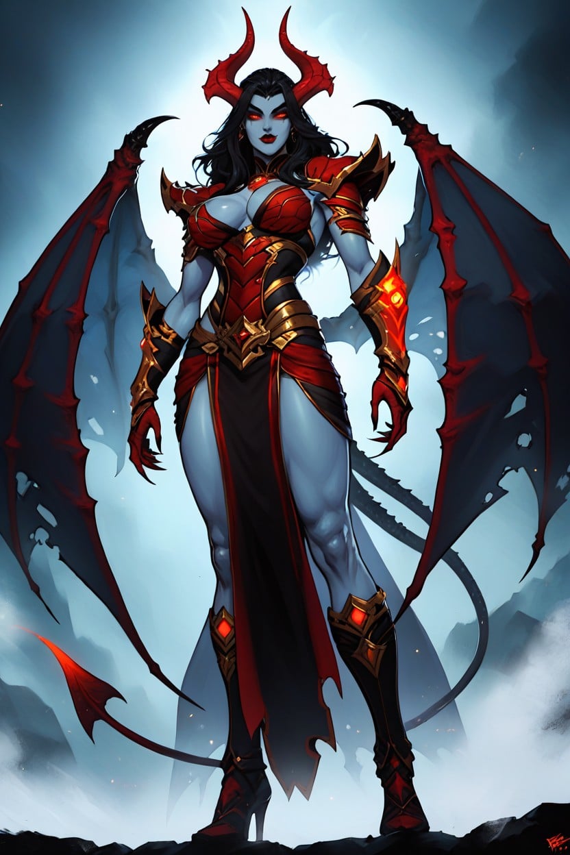 25+, Red Glowing Eyes, Succubus Hentai AI Porn