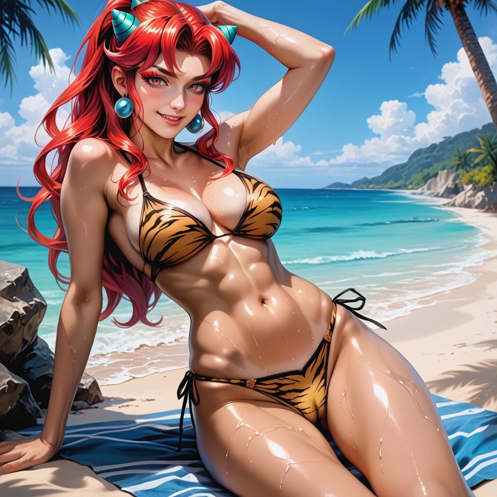 Coloured, Oni's Horn, Reflective Shiny Skin Hentai AI Porn