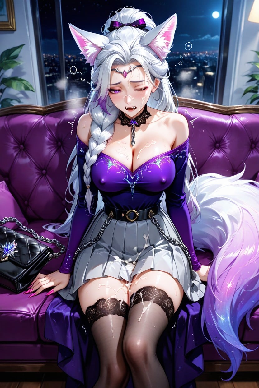 Fox Ears, Eyes Half Closed, Extremely Sloppy Clothes Hentai AI Porn