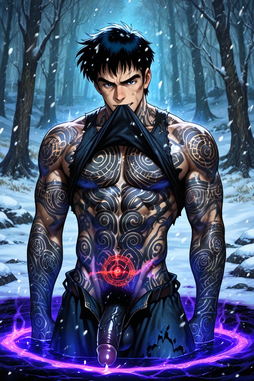 Tattoo, Black Aura, Ghibli Artstyle AI Gay Porn