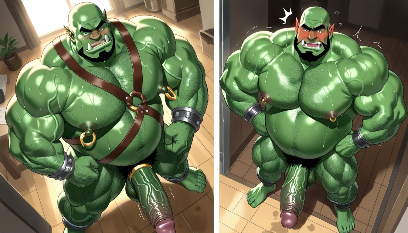 Correct Anatomy, Fat, Huge Veiny Girthy Cock AI Gay Porn