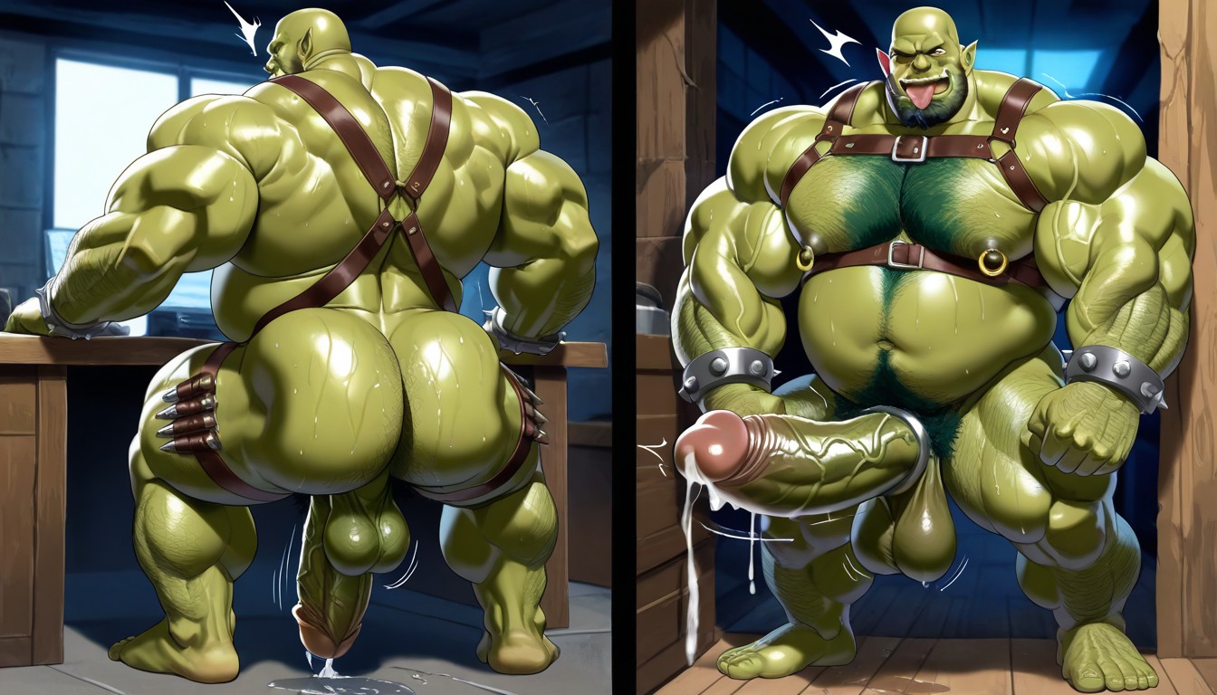 Puffy Nipples, Bara, Correct Face AI Gay Porn