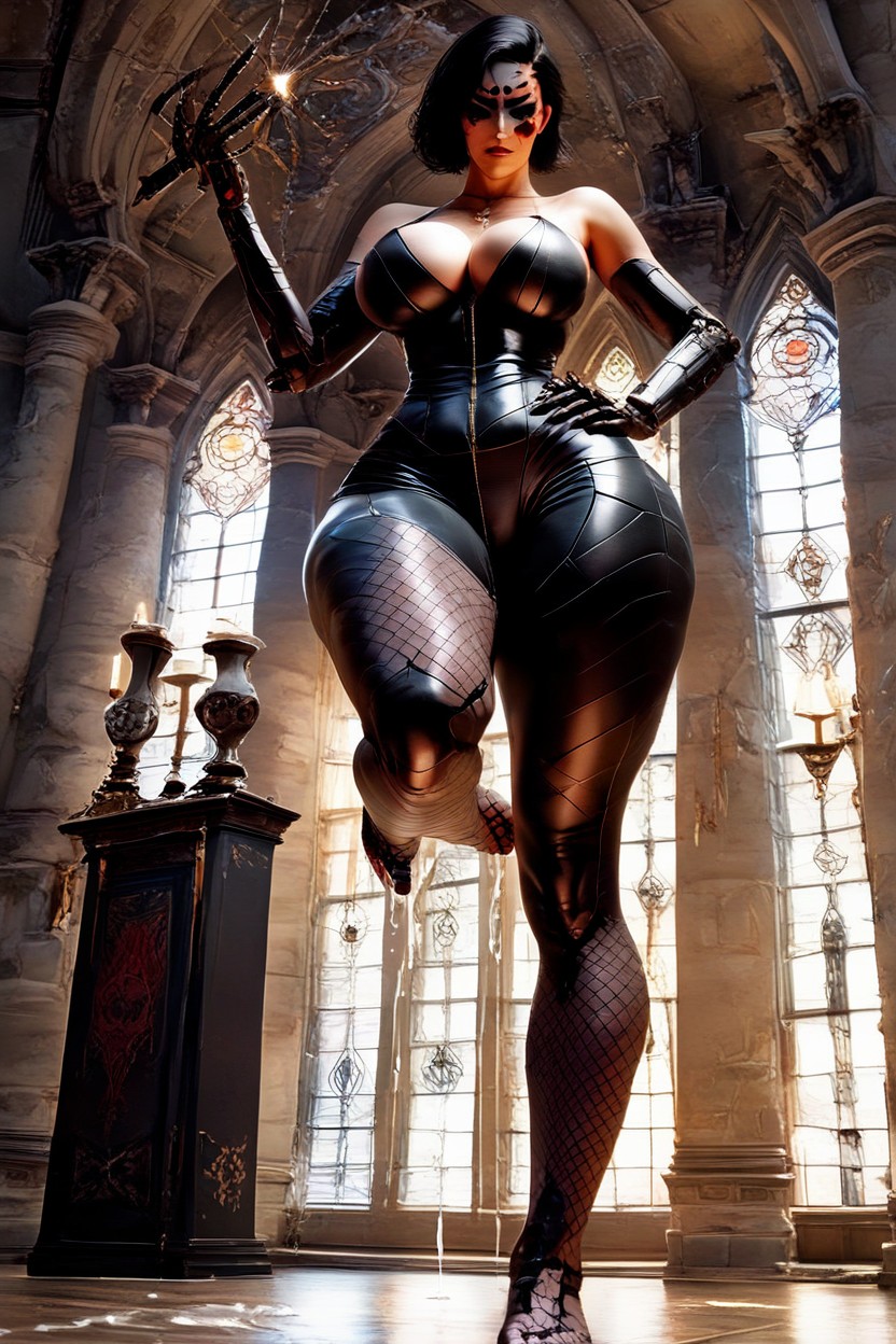 Lifting Foot, Leg Bent, Inside Castle Hentai IA