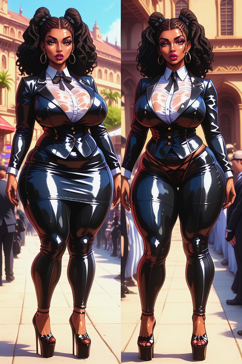 African, Wet Clothes, Leggings AI Porn