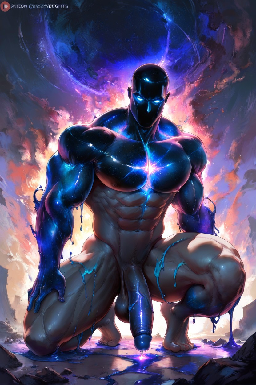 Erection, Spread Legs, Strong Muscles AI Gay Porn
