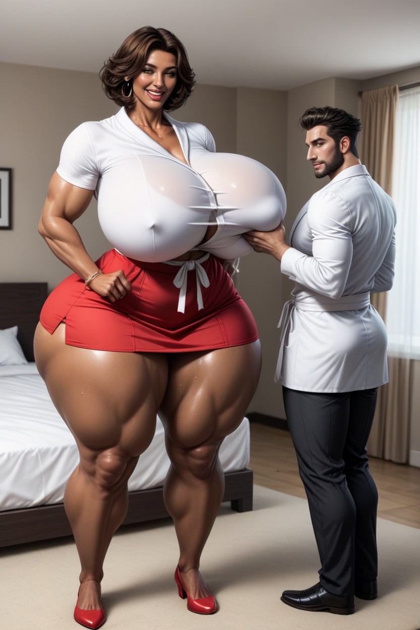 Extremely Large Ass, Wide Hips, Licking AI Porn