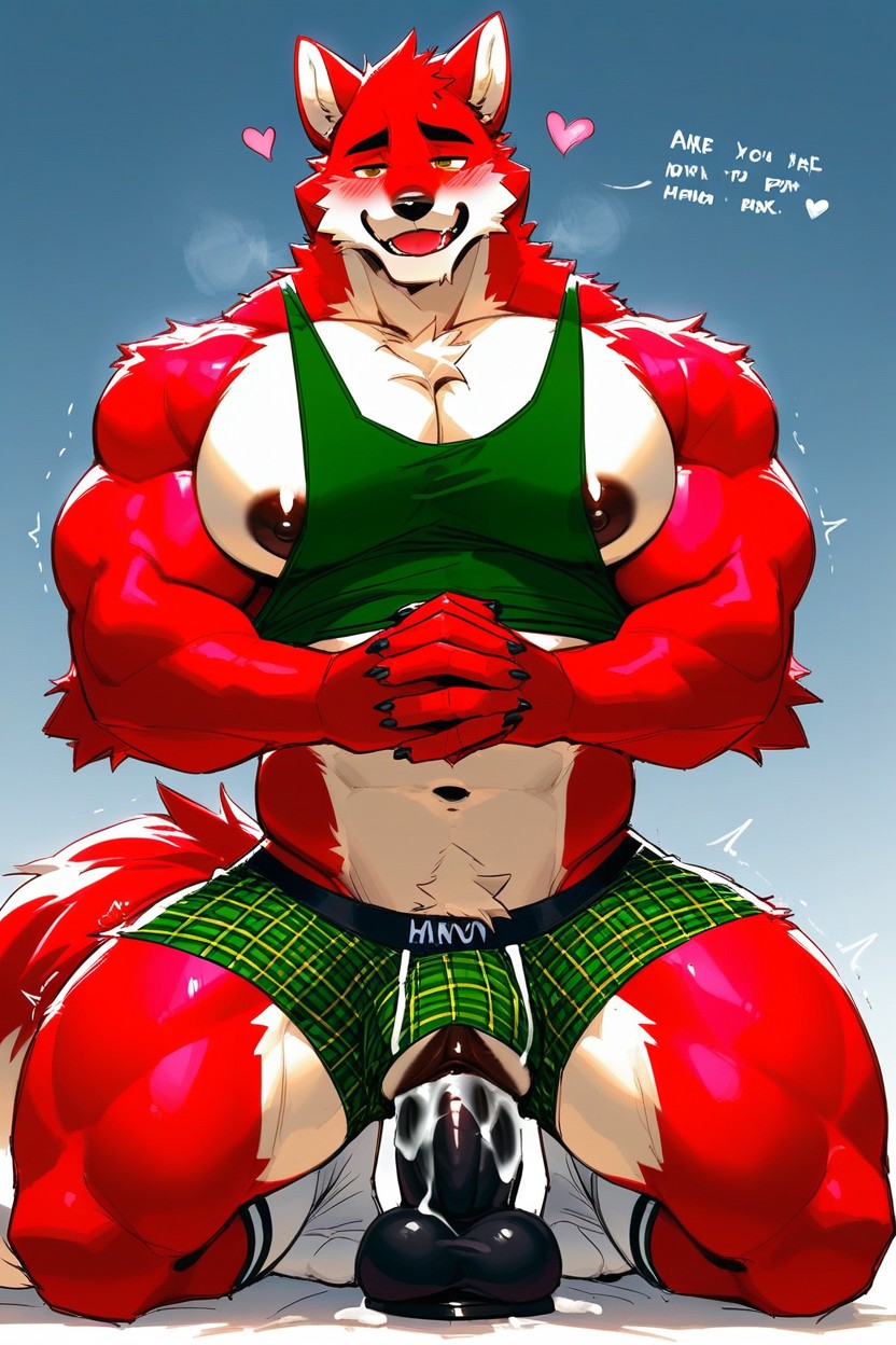 18+, Cum Leaking From Pussy, Kneeling Furry AI Porn
