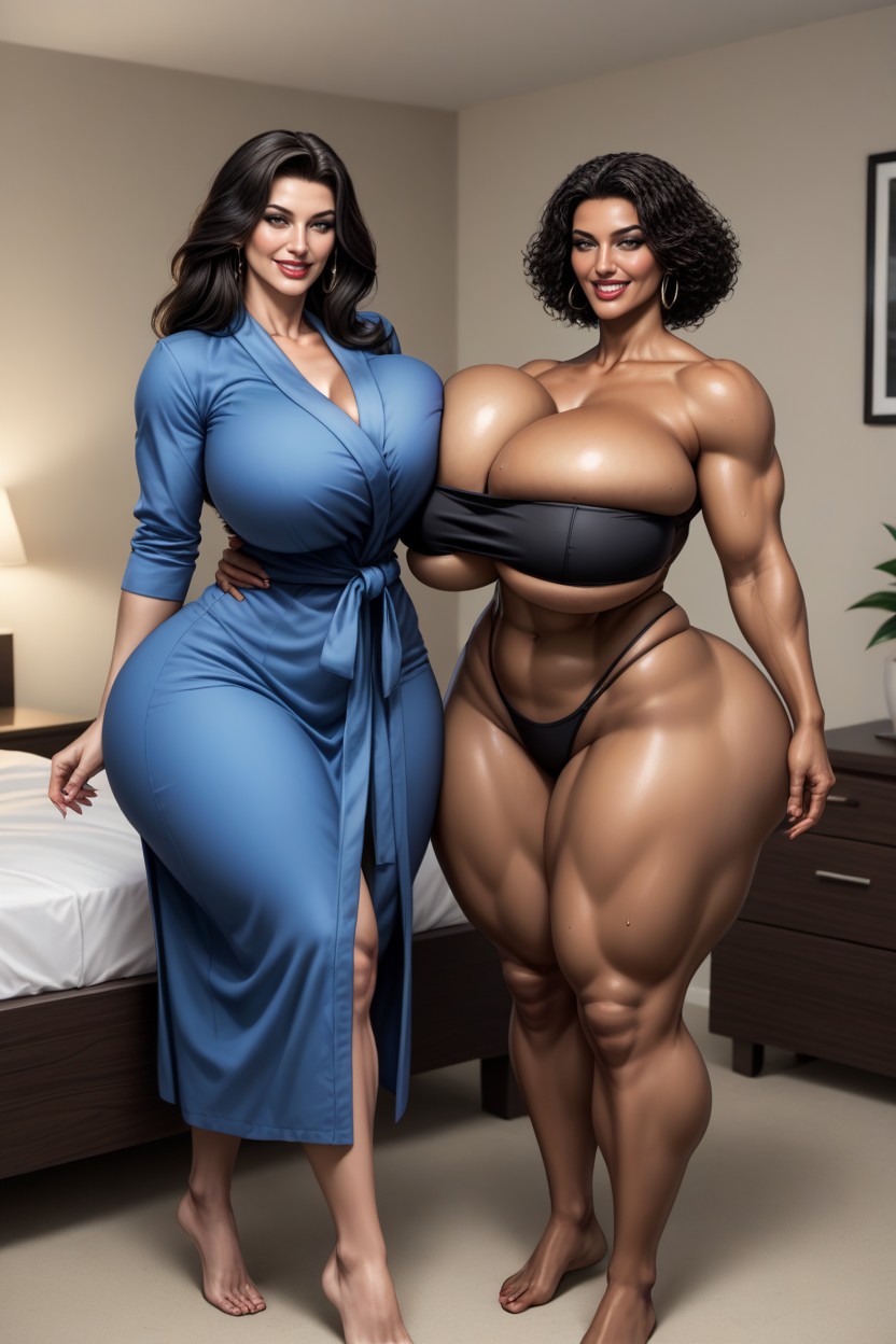 Black Hair, Perfect Shapely Figure, Voluptuous AI Porn