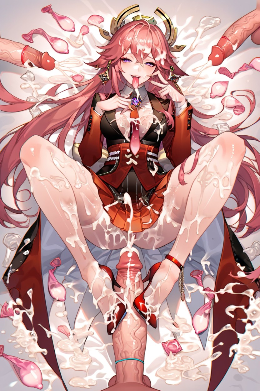 Cum On Shoes, Large Amounts Of Semen Cover On Foot, Semen Covered Hentai AI Porn